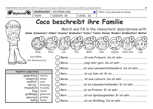 GERMAN KS2 Level 2: Coco describes her family