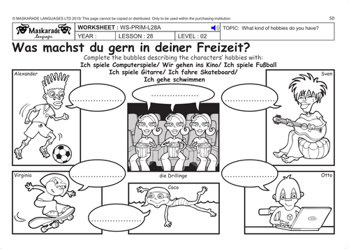 GERMAN KS2 Level 2: What kind of hobbies do you have?