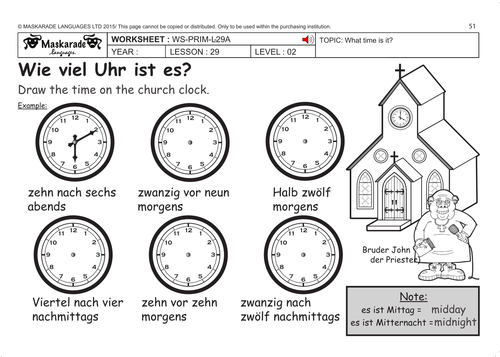 GERMAN KS2 Level 2: What time is it?