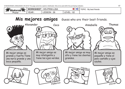 SPANISH KS2 Level 2: My best friends