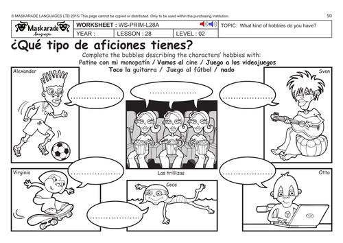 SPANISH KS2 Level 2: What kind of hobbies do you have?