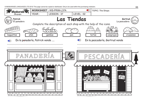 SPANISH KS2 Level 2: The shops