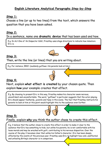 A Step-by-Step Guide to Writing Analytical Paragraphs (Literature)