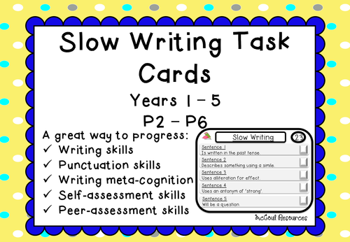 Slow Writing Task Cards