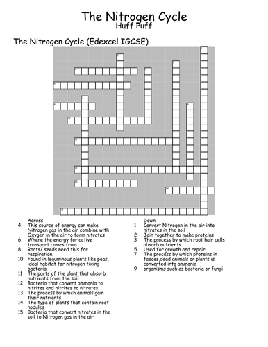 The Nitrogen Cycle crossword