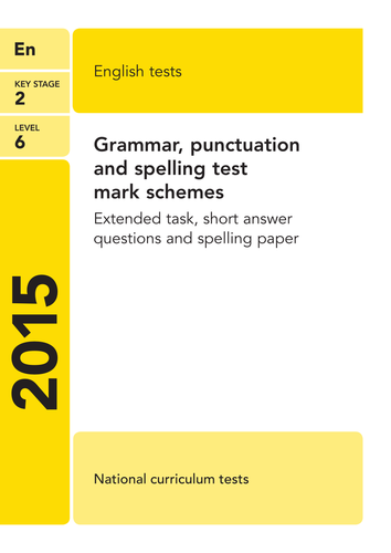 2015 SATs SPAG Mark Scheme