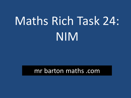 Rich Maths Task 24 - NIM