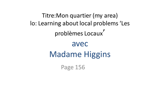 Ma ville - les problemes! (GCSE)