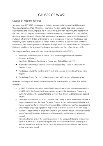 4 Causes of WW2 | Teaching Resources