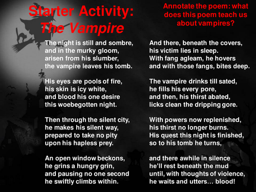 Dracula (playscript): Full Scheme & Resources