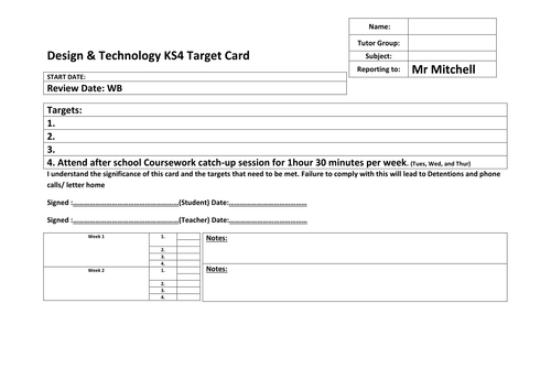 AQA KS4 Design & Technology assessment resources