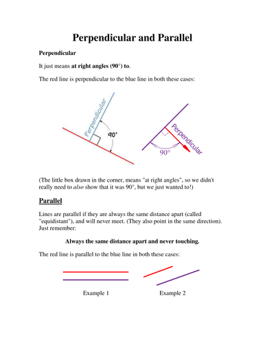 perpendicular and parallel lines