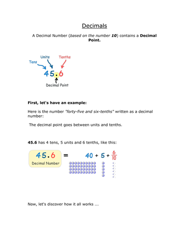 decimal place value | Teaching Resources