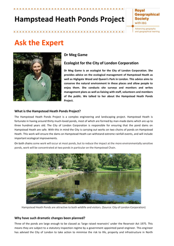 Ask the Expert Interview on Hampstead Heath Ponds Project