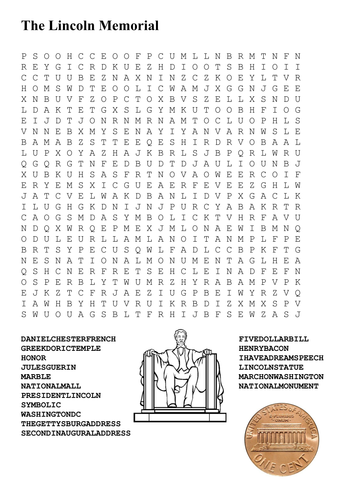 United States Monuments and Landmarks Word Search Pack
