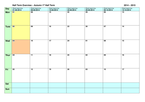 Proformas for topic webs, timetables, etc (used with year2)