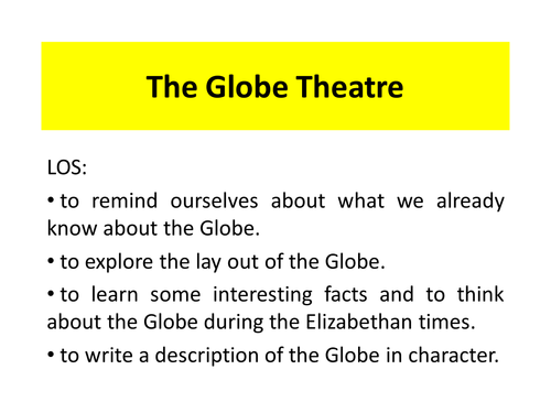 The Globe Theatre Lesson Plan