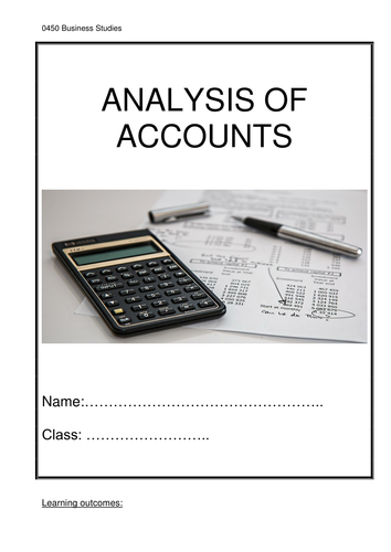 Analysis Of Accounts Worksheet