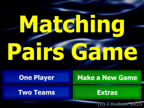 Matching Pairs Interactive Game Creator