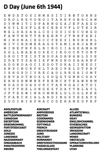 D-Day Word Search