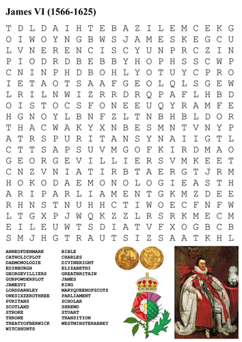 James I of England Word Search