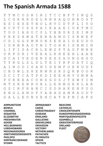 The Spanish Armada Word Search