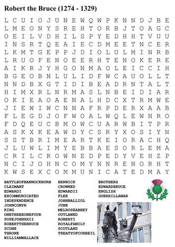 Robert the Bruce Word Search - Scotland