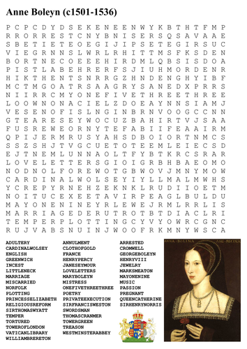 Anne Boleyn Word Search