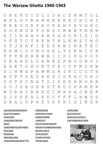 The Warsaw Ghetto Word Search