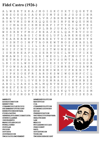 Fidel Castro Word Search