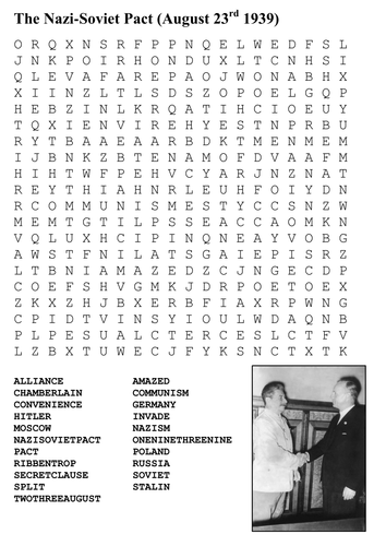 The Nazi-Soviet Pact (August 23rd 1939) Word Search
