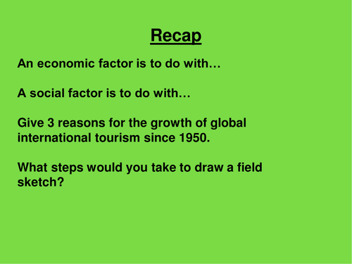 AQA Tourism - Importance of tourism/contribution to economy