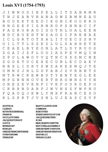 Louis XVI Word Search
