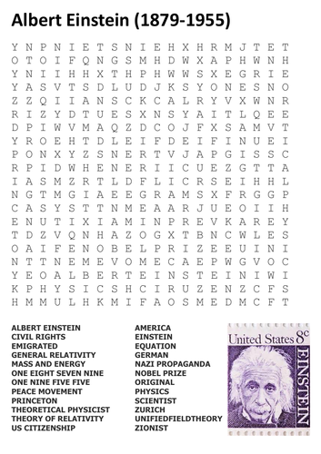 Albert Einstein Word Search