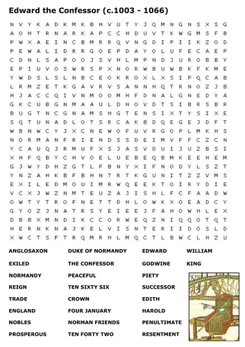 Edward the Confessor Word Search