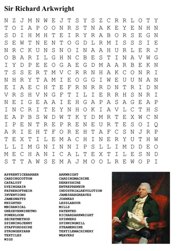Richard Arkwright Word Search