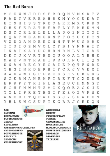The Red Baron Word Search