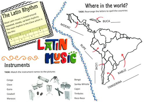 Latin Music Starter Worksheet