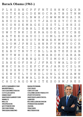 Barrack Obama Word Search