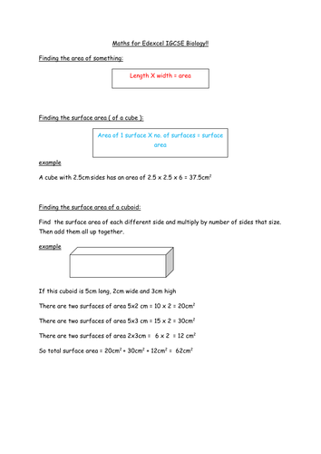 Maths for Edexcel IGCSE Biology