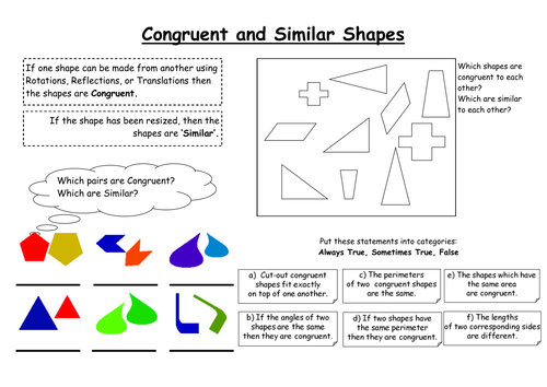 Congruent and Similar Shapes | Teaching Resources