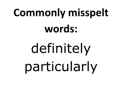 Commonly Misspelt Geography Words