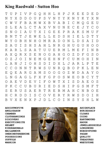 King Raedwald - Sutton Hoo (Anglo-Saxons) Word Search