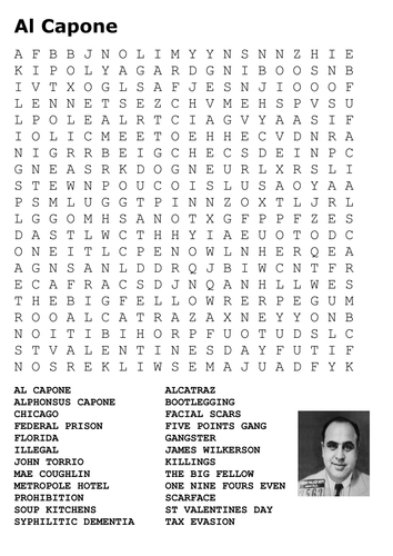 Al Capone Word Search