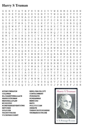 Harry S Truman Word Search