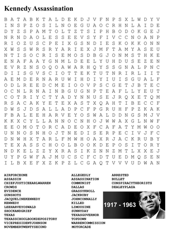 Kennedy Assassination Word Search