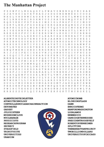 The Manhatten Project Word Search