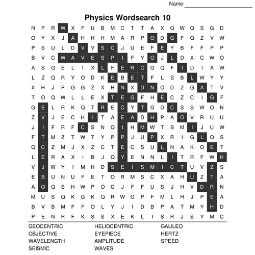 GCSE Physics Bumper Wordsearch Pack. 10 Crossword sets included with Solutions AQA Edexcel OCR