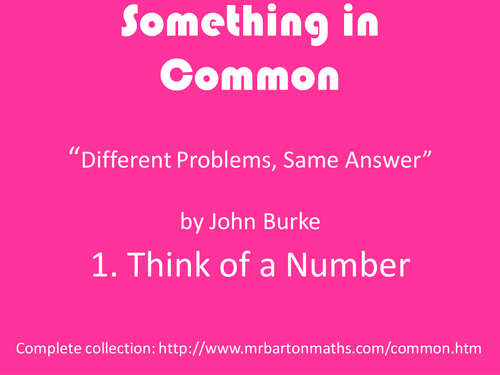 Something in Common 1: Think of a Number