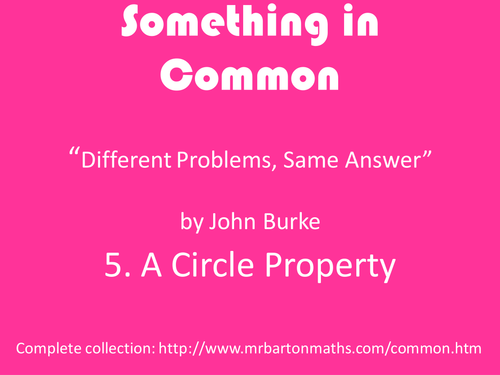 Something in Common 5: A Circle Property
